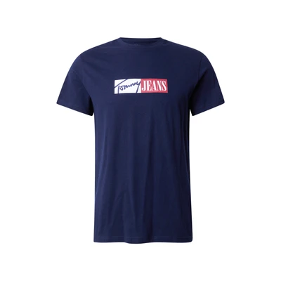 Afbeelding van Tommy Jeans SLIM Entry Graphic TEE Tshirt print, Heren, Maat: 44, Dark night navy
