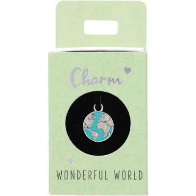 Afbeelding van Depesche 11834 039 Aarde charm, verzilverde hanger voor kettingen, armbanden en oorbellen, ideaal als klein geschenk