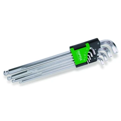 Afbeelding van TOPTUL GAAL0922 Haakse schroevendraaierset HEX: 1.5, 2, 2.5, 3 , 4, 5, 6, 8, 10mm 9