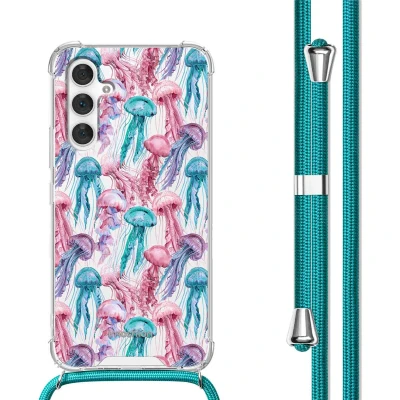 Afbeelding van Samsung Galaxy A54 (5G) Hoesje Kunststof iMoshion Softcase/Koordhoesje/Backcover Jellyfish Watercolor Telefoonhoesje
