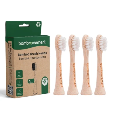 Afbeelding van Bamboovement Bamboe Opzetborstel past op elektrische tandenborstels met sonische technologie 4ST