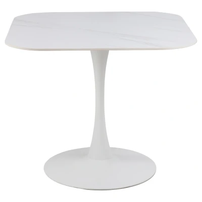 Afbeelding van Eettafel Hjulby 90x90 cm met wit keramiek blad
