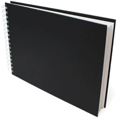 Afbeelding van Artway Studio Spiraalgebonden A3 Schetsboek Landschap 96 zijden/48 pagina&#039;s van 170gsm Cartridge papier Zwart Hardback