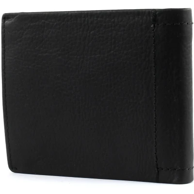 Afbeelding van bruno banani Leren Portemonnee Arizona Wallet Quer with Flap Black Zwart
