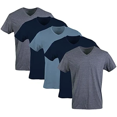 Afbeelding van Gildan Herenonderhemd (verpakking van 6 stuks), Marineblauw/Heather Navy/Indigo Blue (5 pack), M