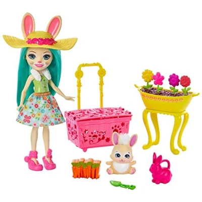 Afbeelding van Enchantimals GJX33 Tuinvrienden speelset met pluizige bunny pop, dierenvriend mop en accessoires, speelgoed vanaf 4 jaar