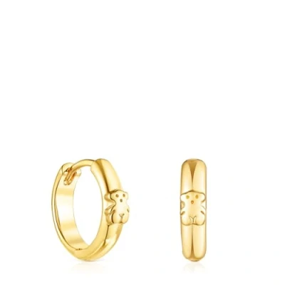 Afbeelding van TOUS Creolen met 18 karaats goud op zilver voor dames berenmotief en creolensluiting, elegant veelzijdig, Basics collectie, Medium, Sterling Rose Goud, Geen edelsteen