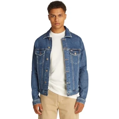 Afbeelding van Tommy Jeans Ryan Trucker Regular Fit Denim Jacket voor heren, (Denim Medium), 6XL grote maten