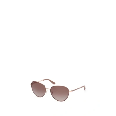 Afbeelding van Guess Donna GU00148 58F Occhiali da sole Metallo Beige Marrone Rotonda Normale