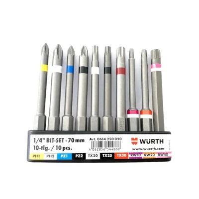 Afbeelding van Würth Bit assortiment 1/4 inch met riemclip 10 stuks lengte 70 mm (artikelnr.: 0614250020)