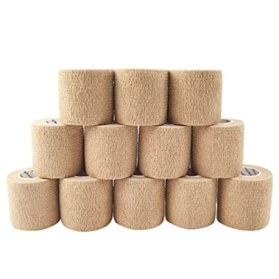 Afbeelding van COMOmed Cohesive Bandages Vet Wrap Elastic Bandage Skin 5cm x 4.5m 12 Rolls Ankle Non Woven FDA Certified…