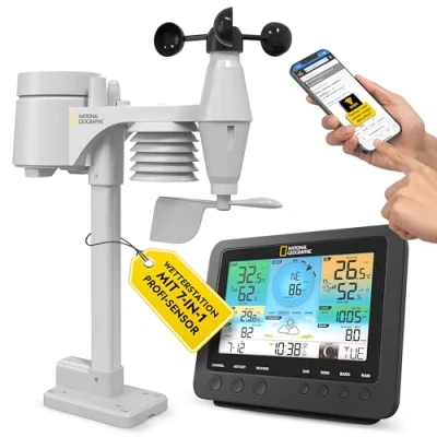 Afbeelding van National Geographic Weerstation WLAN 7 in 1 Sensor Incl. UV meting en Luchtdrukmeter