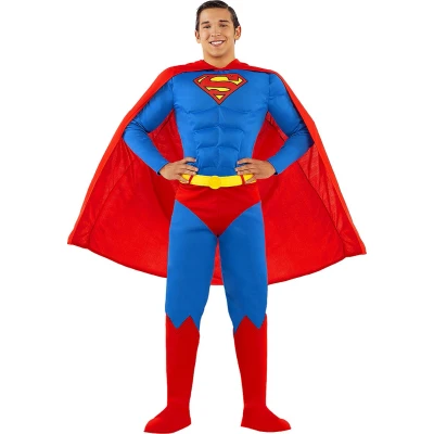 Afbeelding van FUNIDELIA Superman Kostuum voor Mannen Man of Steel Maat: M Blauw