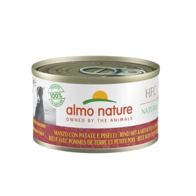Afbeelding van Almo Nature HFC Natural Natvoeding voor honden met rundvlees aardappelen en erwten van oorspronkelijk levensmiddelenkwaliteit worden nu gebruikt hondenvoeding.