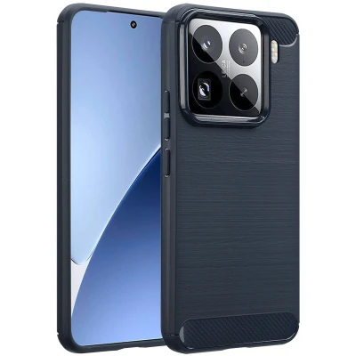 Afbeelding van Xiaomi 15 Pro Hoesje Siliconen en TPU (zacht) imoshion Softcase/Backcover Donkerblauw Telefoonhoesje