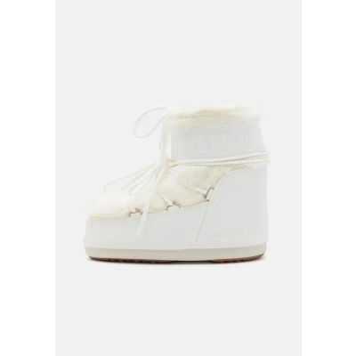 Afbeelding van Moon Boot ICON LOW Unisex Veterboots, Maat: 39 41, White Imitatieleer/ textiel