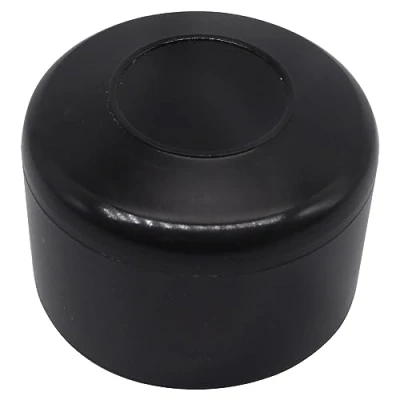 Afbeelding van SKIR&#039;CO (20 stuks) Hekpaaldoppen, rond 38 mm zwarte kunststof doppen voor ronde hekpalen, omheiningspaalhoezen, zwart RAL 9005 kleur