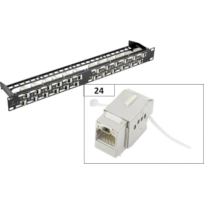 Afbeelding van Renkforce KS10 24 poorten Netwerk patchpaneel 483 mm (19) CAT 6A 1 HE
