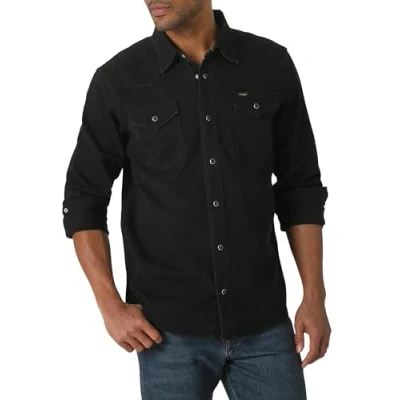 Afbeelding van Wrangler Herenhemd met button down kraag, zwart (denim), M