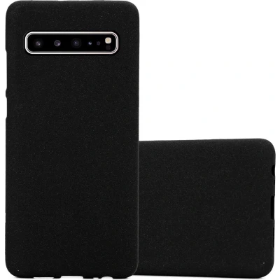 Afbeelding van Cadorabo Hoesje geschikt voor Samsung Galaxy S10 5G in FROST ZWART Beschermhoes gemaakt van flexibel TPU silicone Case Cover