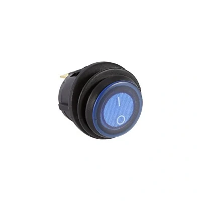Afbeelding van Keenso auto vrachtwagen ronde rocker Toggle LED Schakelaar 12V 16A 3 pins blauw lichtschakelaar SPST on off besturing Automotive schakelaars Waterdichte