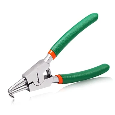Afbeelding van SPEEDWOX Circliptang 5 inch, externe drukkringtang, puntdiameter 0,06 nauwkeurige borgringtang, gebogen kaken voor ringverwijderaar vasthouden