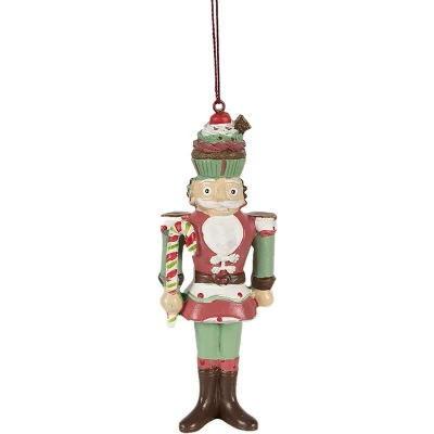 Afbeelding van Clayre &amp; Eef Kersthanger Notenkraker 12 cm Rood Polyresin Kerstboomversiering