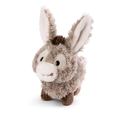 Afbeelding van zachte knuffel ezel Donkeylee 18 cm grijs staand Duurzaam zacht speelgoed gemaakt van pluche, schattig om mee te knuffelen en spelen, geweldig geschenkidee