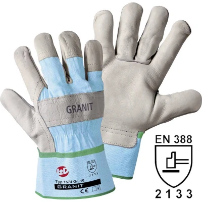 Afbeelding van L+D Granit 1574 Werkhandschoen Runder nerfleer Maat (handschoen): 8, M EN 388:2016 Cat II 1 paar