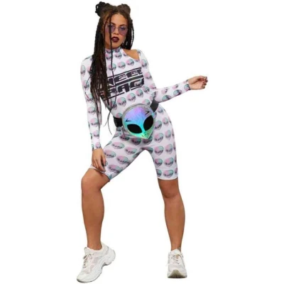Afbeelding van Smiffy&#039;s Alien Kostuum Nodig Ruimte Vrouw Wit / Beige Extra Small Halloween Verkleedkleding