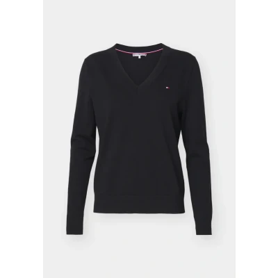 Afbeelding van Tommy Hilfiger Trui met V hals CO JERSEY STITCH NK SWEATER en rib