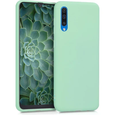 Afbeelding van kwmobile telefoonhoesje geschikt voor Samsung Galaxy A50 Hoesje smartphone Back cover in mat mintgroen