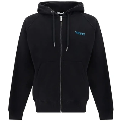 Afbeelding van Hooded Sweatshirt with Maxi Embroidery and Front Zip Closure