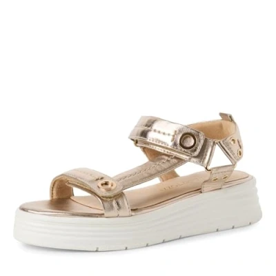 Afbeelding van Marco Tozzi Sandalen met plateauzool, Dames, Maat: 39, Platinum Kunststof
