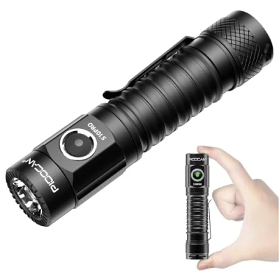 Afbeelding van PIOOCAN S10Pro Led zaklamp, oplaadbaar, 2500 lumen, mini extreem helder, tactische zaklampen, klein, 5 lichtmodi, waterdichte zaklamp voor kamperen, wandelen, outdoor, noodgevallen