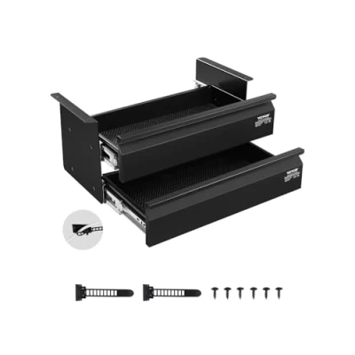 Afbeelding van VEVOR Onder Bureau Lade met Plank Onderbouw 457x227x200mm 2 Compartiment