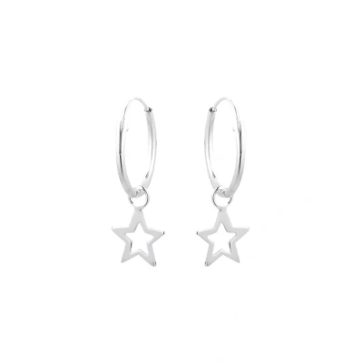 Afbeelding van Oorbellen dames Oorring/oorringen met hanger Zilveren oorringen hanger, ster WeLoveSilver