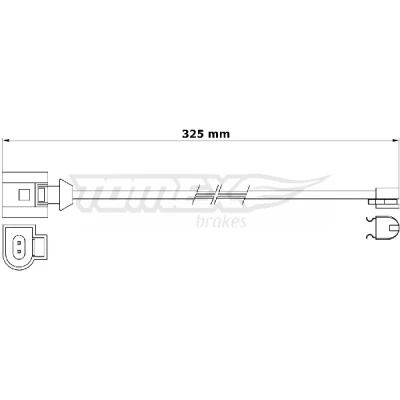 Afbeelding van TOMEX brakes TX 31 26 Slijtage Indicator Remblokken Vooras VOLKSWAGEN: Touareg II (7P5, 7P6) 3.6 V6 FSI, 3.0 TDI, 4.2 V8 TDI