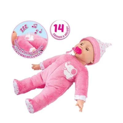 Afbeelding van Simba 105140501 Laura Snooze pop, zacht lichaam met adembewegingen, 14 babylauten, slaapogen, 38 cm babypop, vanaf 18 maanden