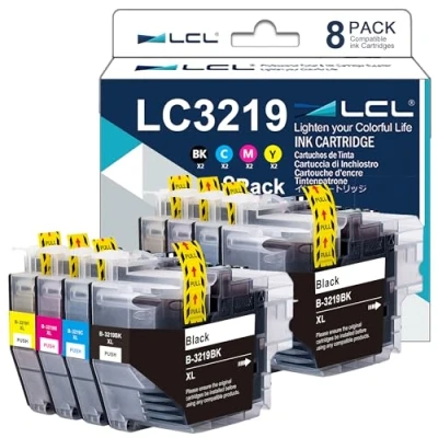 Afbeelding van LCL Compatibele LC3217 LC 3217 LC3217VAL LC3217BK LC3217C 3217M LC3217Y (8 Pack 2Zwart 2Cyaan 2Magenta 2Geel) Inktpatronen voor Brother MFC J5330DW J5335DW J5730DW J5930DW J6730DW