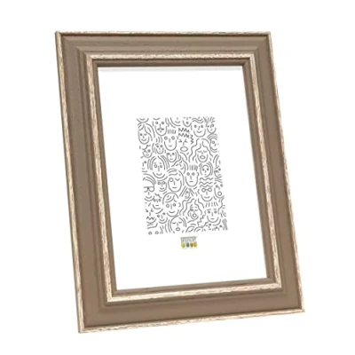 Afbeelding van Deknudt Frames fotolijst S221F3 bruin met naturel accent 10x15 cm