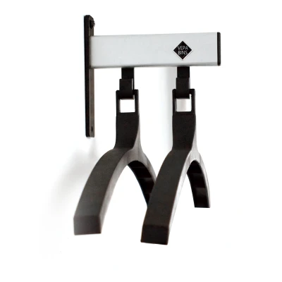 Afbeelding van Basic Pro line wandgarderobe met 2 kledinghangers grijs/zwart
