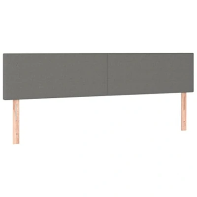 Afbeelding van vidaXL Hoofdborden 2 st 80x5x78/88 cm stof donkergrijs, hoofdeinde, houten bedonderdeel, hoofdbord, slaapkamermeubel, bedaccessoire