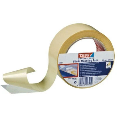 Afbeelding van transparent double sided self adhesive tape PP carrier and synthetic rubber
