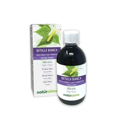 Afbeelding van Ruwe berk (Betula pendula, alba of verrucosa) bladeren Alcoholvrije moedertinctuur Naturalma Vloeibaar extract druppels 500 ml Voedingssupplement Veganistisch