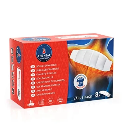Afbeelding van THE HEAT COMPANY schouderwarmer 8 stuks EXTRA warm zelfklevend nekwarmer uur lang aangenaam direct klaar voor gebruik luchtgeactiveerd puur natuurlijk