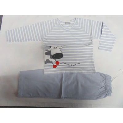 Afbeelding van Wiplala Pyjama Jongens Katoen Blauw / wit Koe 6 jaar 116