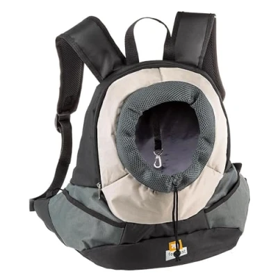 Afbeelding van Ferplast Kangoo Rugzak voor honden, katten, klein, grijs, zwart, maat M