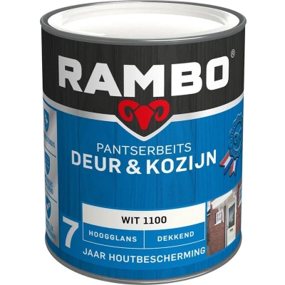 Afbeelding van Rambo Pantserbeits Deur &amp; Kozijn Dekkend Hoogglans Wit 1100