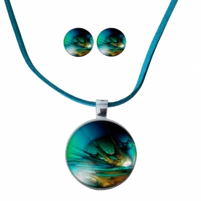 Afbeelding van 2 Delige set 2.5 Suzan Zilveren oorbellen Ketting Charme Bijoux